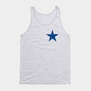 BASIC DEEP BLUE STAR DISTRESSED Weathered Effect Tank Top